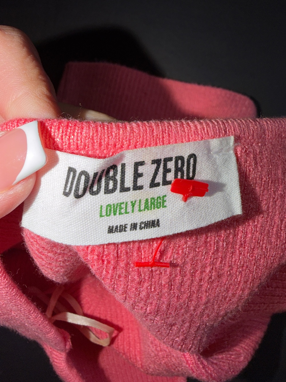 Double Zero Pink Ribbed Strapless Top Size Large - Picture 3 of 3
